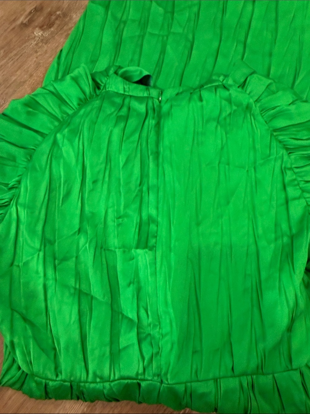 Zara Bright Green Pleated Midi Dress - Picture 6 of 9